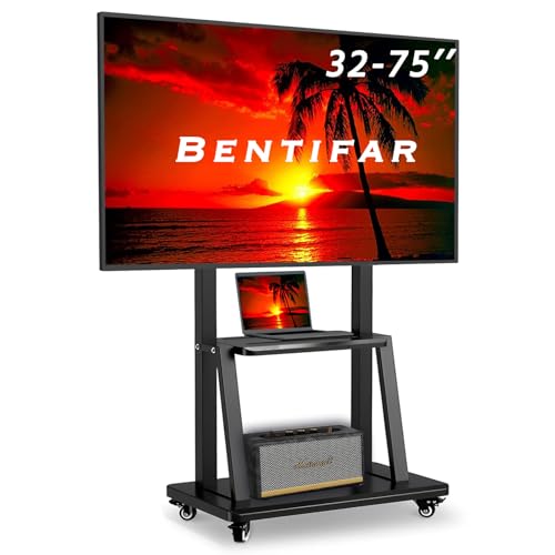 حامل تلفزيون متحرك للتلفزيون من بنتيفار، مقاس 32-75 بوصة، ار...