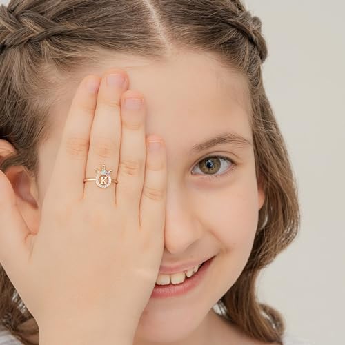 Unicorn Rings Gifts for Girls Daughter - Adjustable Initial Ring Dainty Cute Unicorn Rings for Girl Teens Little Girls Jewelry Birthday Gift4