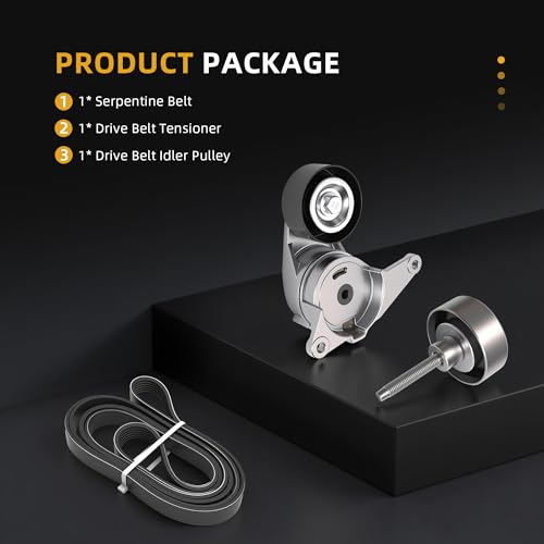 Image of Belt Tensioner Serpentine Belt Idler Pulley Kit for GMC Acadia, for Buick Enclave, for Saturn Outlook, for Chevrolet Traverse, for Saab 9-4X, for Cadillac XTS /SRX, 2.8 /3.6L, 08-18