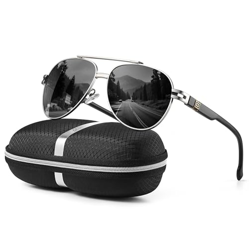 gesruny Polarized Aviator Sunglasses for Men Women- Fashion Shades Retro Sun Glasses Driving Fishing Golf UV Protection