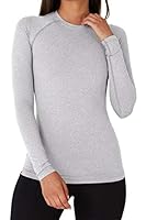 TCA Super Thermal Top Women - Ladies Thermal Vest - Thermals Womens - Ski Base Layer Women - Workout Tops for Cold Weather - Marl Grey, XS