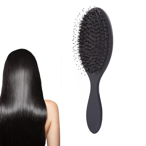 winmiya Paddle Hair Extension Brush Soft Boar Bristle Nylon Brush Detangler Hair Brush for Grooming Detangling Straightening Blowdrying and Refreshing Hair