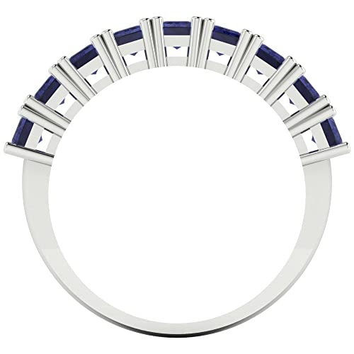 2.61 tcw Eternity Wedding Band for Women - 5X3mm Emerald Cut Tanzanite Birthstone Gold Ring - 14K White Gold Stacking Bridal Wedding Ring for her4