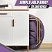 SFIHOME Foldable Oversized Moon Chair, Large Soft Lazy Cozy Comfortable Faux Fur Round Saucer Moon Chair for Teens and Adults, Purple