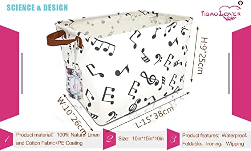 Image of Rectangular Kids Storage Bin Gift Basket Baby Organizer Shelf Book Basket Room Decor (music)