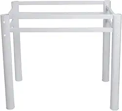 Base Quadrada Para Mesa Jantar Vidro Pedra Madeira 75x75cmb4 Cor:Branco