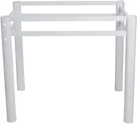Base Quadrada Para Mesa Jantar Vidro Pedra Madeira 75x75cmb2 Cor:Branco