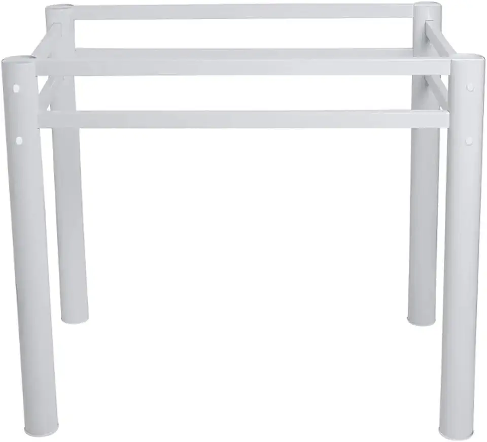 Base Quadrada Para Mesa Jantar Vidro Pedra Madeira 75x75cmb4 Cor:Branco
