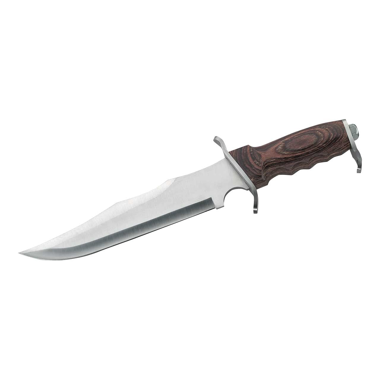 Herbertz Gürtelmesser, Stahl AISI 420, rostfreie Beschläge, Pakkaholz-Griff, Lederscheide, robustes Outdoor-Messer & Jagdmesser, Survivalmesser mit feststehender Klinge