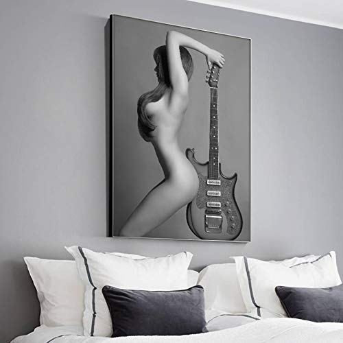Peinture sexy fille guitare décoration maison affiche salon 40x60