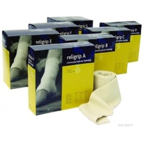 Religrip REL474 Elasticated Tubular Bandage, D Size, Large Arms/Medium Ankles/Small Knees, 7.5 cm W x 1 m L Cover