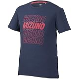[ミズノ] トレーニングウェア グラフィックTシャツ ロゴ 吸汗速乾 選手団着用モデル連動 32MA0513 ディープネイビー杢 S