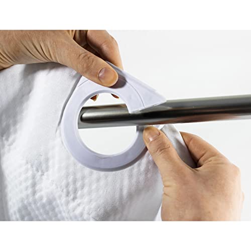 Rideau de douche microfibre gaufree a oeillets clipsables anti eclaboussures - 5