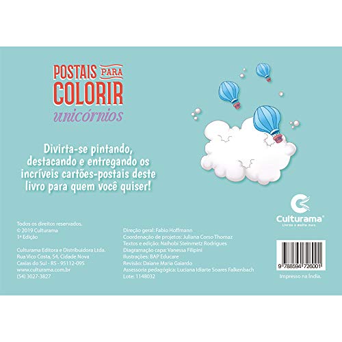 POSTAIS PARA COLORIR UNICORNIOS