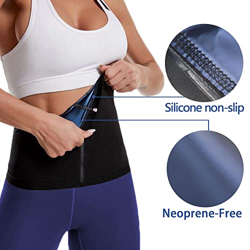 Rishaw Waist Trimmer With Zipper For Women, Waist Trainer Sauna Belt, Neoprene-Free Waist Cincher, Sauna Slimming Belt, Sweat Wrap Sweat Waist Trainer-Xx-Large #TOP5