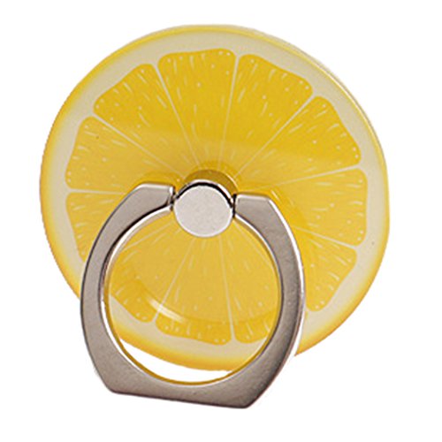 Harlorki Cute Fruit Shape Phone Ring 360 Degree Rotating Ring Grip Anti Drop Finger Holder (Lemon)