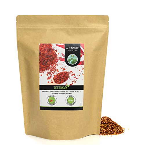 Hojuelas de chile (1kg), chiles triturados 100% natural y sin aditivos, chile picado, chile picante