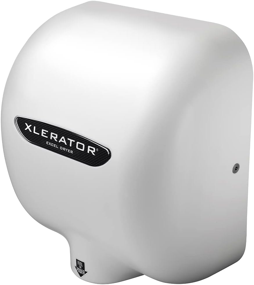 XLERATOR, XL-W-1.1N-110-120V 12.5 Amps 120V White Xlerator High Speed Cast Iron Hand Dryer, 12.68" x 11.75" x 6.68"