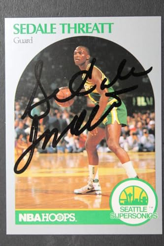 Sedale Threatt Seattle SuperSonics Autograph 1990 NBA Hoops Signed Card #284