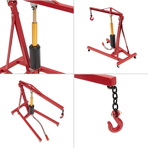 Kwbrc Metal Electric 1/8 1/10 Scale Accessories Engine Crane Hanger, Car Engine Jack Model Crane Jacks Decoration, Crane Jacks Parts Accessories, Garage Accessories(Red) #TOP3