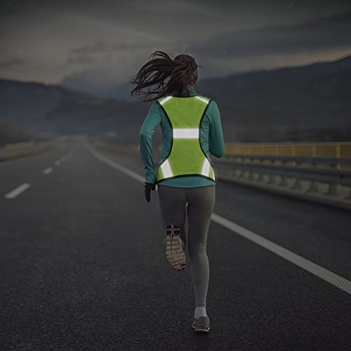 Besmall Reflective Safety Vest, High Visibility Mesh Vest With Pockets And Zipper Green Free Size #TOP7