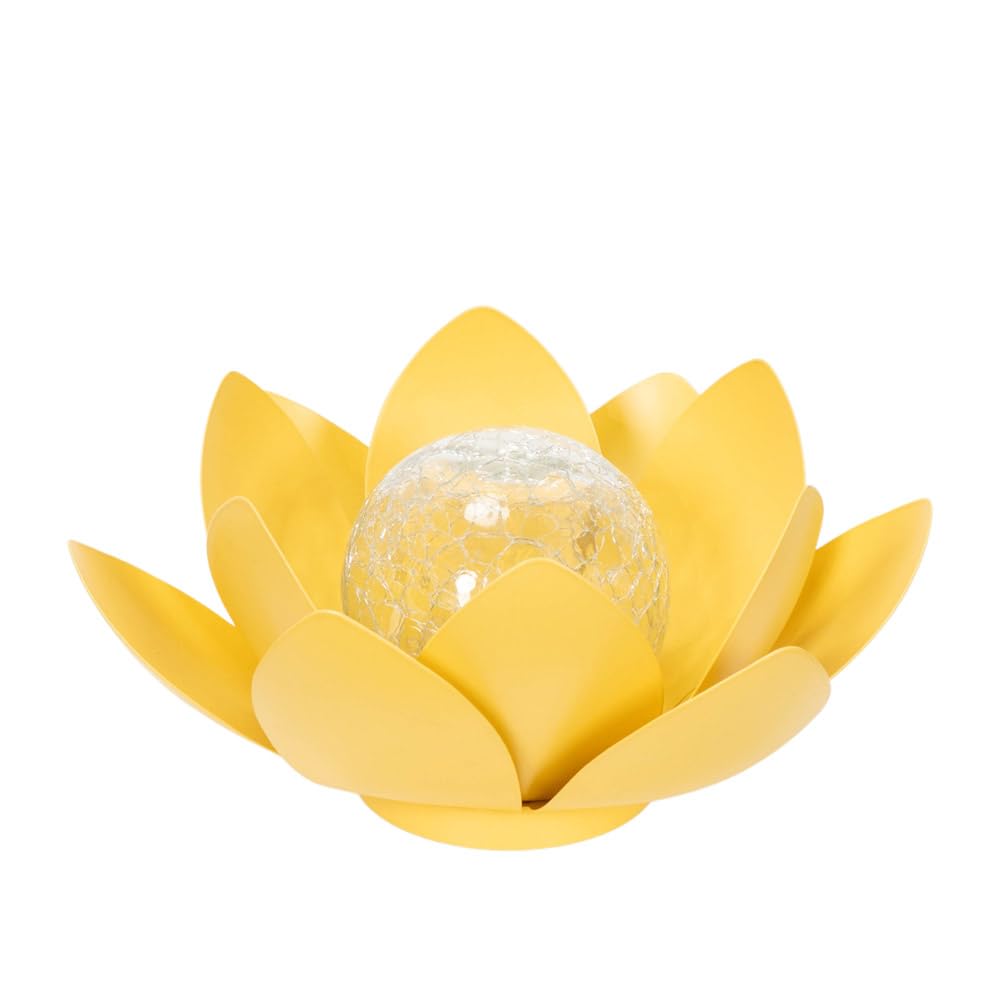 ValueLights Lotus Flower Solar Garden Light - Yellow