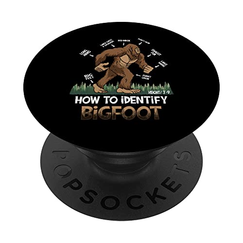 How to Identify Bigfoot Yeti Sasquatch Costume Kids Adults PopSockets Swappable PopGrip, Black