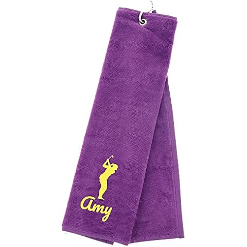 Personalised Luxury Golf Towel with Carabiner Cover