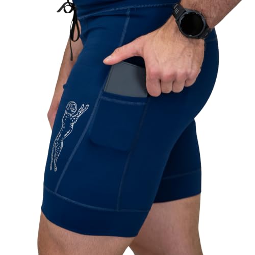 Sprints Mens Flexion 8 Half Tights with Pockets & Drawcord (US Alpha Medium Regular Regular Stealth Navy)
