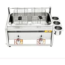 12L Large Capacity Gas Fryer, Commercial Deep Fryer, Stainless Steel Countertop, for French Fries Restaurant Home Kitchen