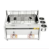 12 L Gasfritteuse Mit Großem Fassungsvermögen, Gewerbliche Friteuse, Edelstahl-Arbeitsplatte, Für Pommes-Frites-Restaurant-Heimküche