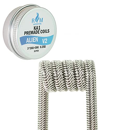 RMvaporstore Lot de 10 bobines Alien V2 0,25 Ω KA1 26 g x 3 + 32 g Cover