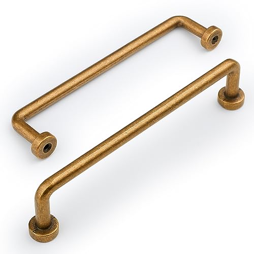 Amerdeco 10 Pièces Rétro Poignee de Meuble Cuisine bronze 128mm Alliage de zinc Poignées Meubles avec Vis, pour Bureaux, Tiroirs, Armoires, Placard UK0052