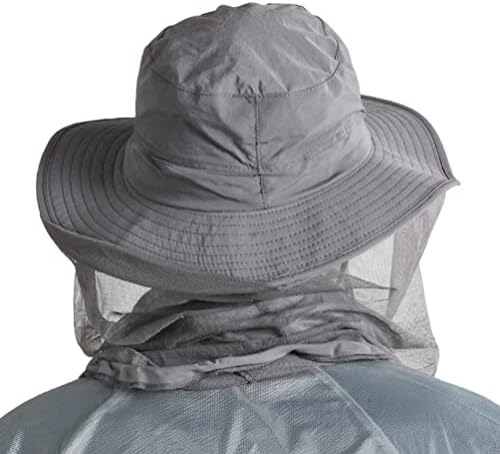Mosquito Head Net Hat Beekeeping Cowboy Hat Insect Net Veil Hat Outdoor Jungle Face Cover Bucket Hat UV Proof for Bug Fly Mosquito Bee Gnats for Fishing Hiking Gardening and Honey Gathering