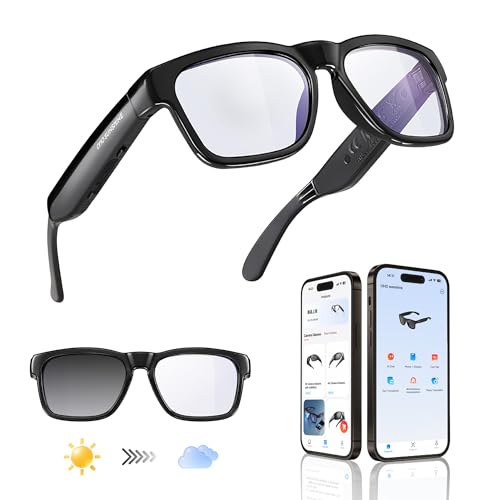 OhO sunshsine AI Glasses, Bluetooth Audio Sunglasses with 10H Playtime, ChatGPT Translation & Water Resistant Open Ear Glasses Black