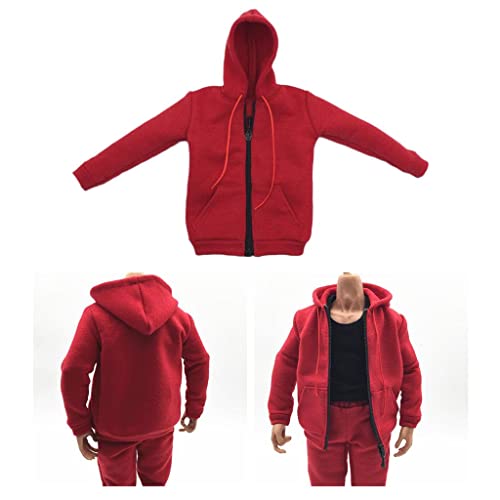 Amleso 1/6 Hoodie Casual Clothes For 12 '' Male Action Figure , Red #TOP7