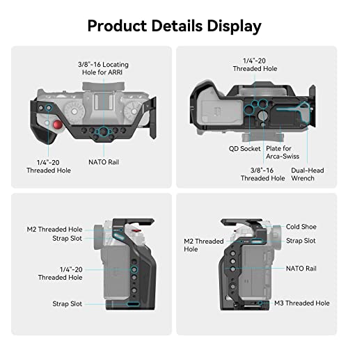 SMALLRIG X-T5 Camera Full Cage for FUJIFILM Aluminum Alloy Camera Rig for Fujifilm XT5 with Shutter Button, Built-in QD Port - Image 3