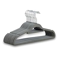 1ABOVE Premium Quality Non-Slip Velvet Hangers (44cm) Heavy Duty Velvet Suit Hangers with Tie Bar, 360° Swivel Hooks – Space saving, sturdy to hold Jacket, Jumper & Pullover