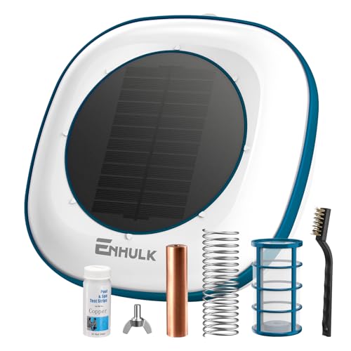 Enhulk Ioniseur solaire pour piscine - Nettoyeur flottant amélioré - Nettoie les piscines jusqu'à 170 000 litres - Idéal pour les piscines hors-sol, les...