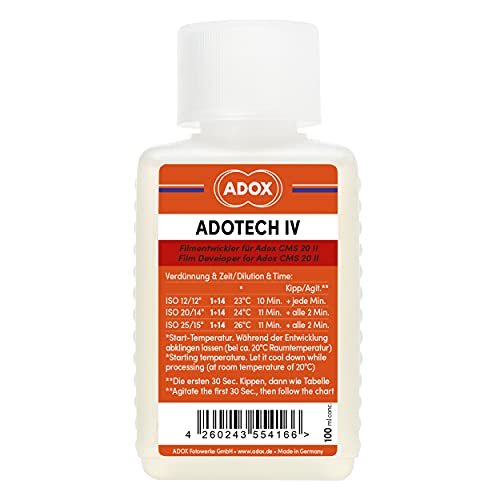 Revelador ADOX ADOTECH IV para nitidez extrema y grano ultrafino en película CMS 20 II