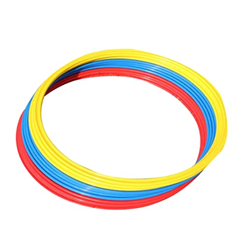 Homoyoyo 9pcs Soccer Training Rings Soccer Accessories Workout Ladder for Ground Football Hoops Ctr Ring Soccer Drill Equipment Footwork Training Sports Agility Ladder D Ring Jumping Hoop