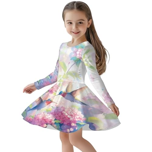 Cute Long Sleeve Dresses for Girls Size 3-16 Knee Length Dresses4