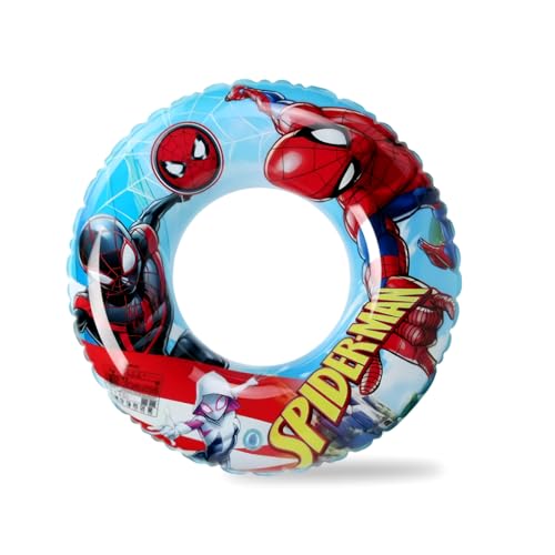 Spider Rubber Rings for Kids Superhero Swimming Ring 3-10 Years PVC Cartoon Inflatable Pool Rings Spiderhero Pool Floating Ring Toy for Boys Girls Summer Beach Pool Party Water Sports
