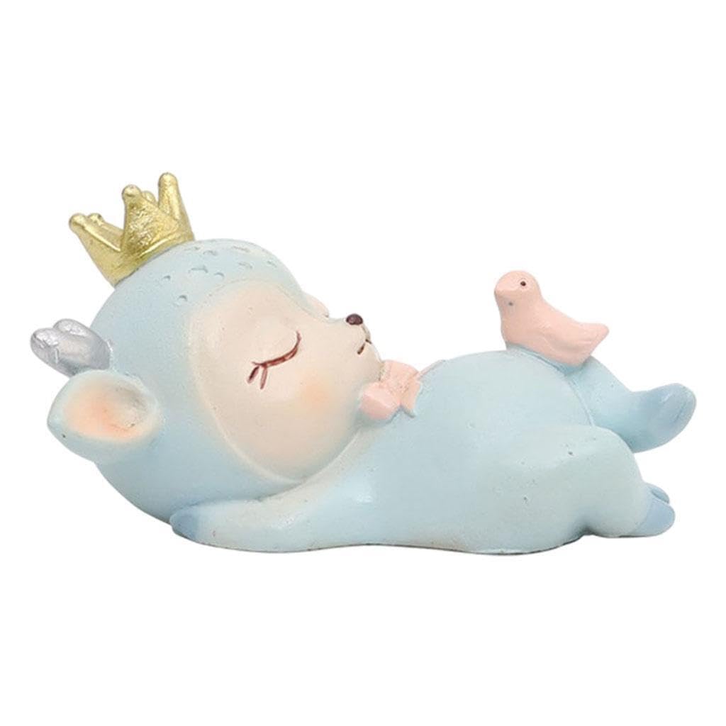 ALCXAZS Handmade Deer Figurines Toy for Baby Shower Statue Delightful and Enchanting Room Cute, Boy, 7x4x8.5cm