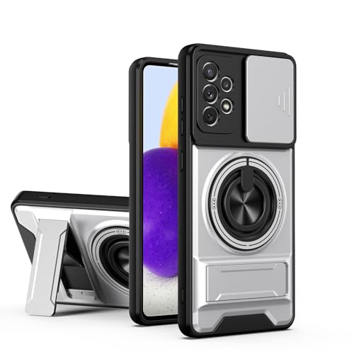 SCase Compatible with Samsung Galaxy A72 5G, Compatible with Samsung Galaxy A72 4G Magnetic Dual-Stand Phone Case Silver