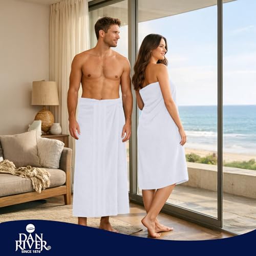 Image of DAN River 2 Pack Bath Sheets Extra Large 35x70, Large Bath Towels for Adults, XL Oversized Heavy Duty Towel Set, 600 GSM 100% Ring Spun Cotton, Soft Quick Dry, White