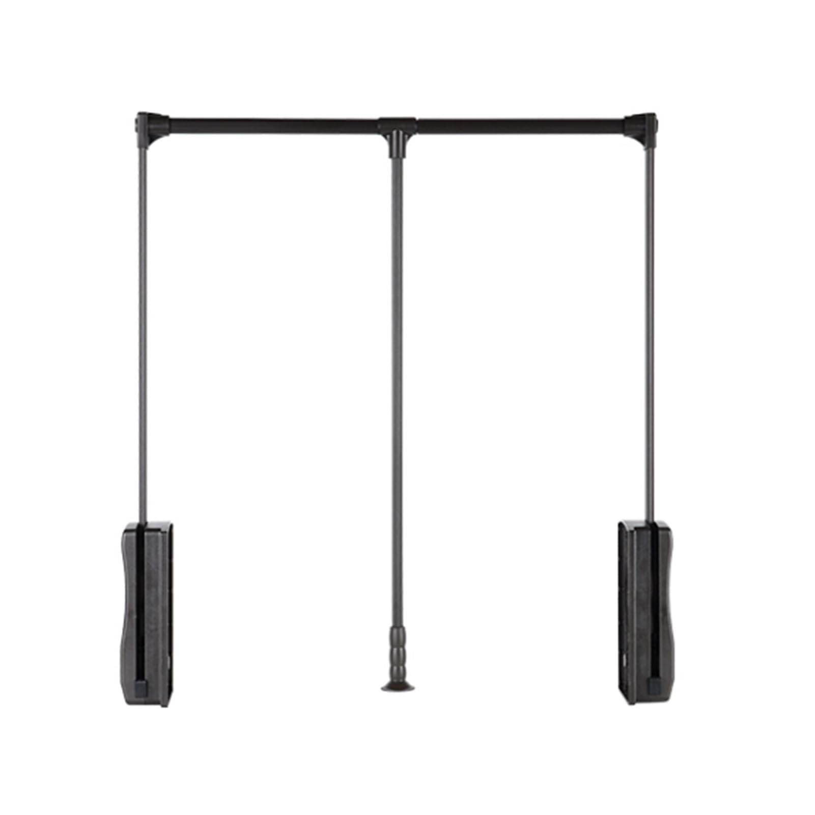 GTHTUHFD Pull Down Closet Rod,Bedroom Lift Rail Clothes Hanger,Adjustable 510-1210Mm,With Pneumatic Buffer,For Hanging Clothes Load-Bearing 20Kg,Silver,660,890Mm Black-510