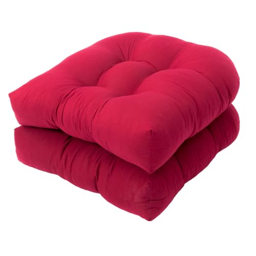 Coussin de siege en polyester respirant haute densite rouge u pour chaise - 2