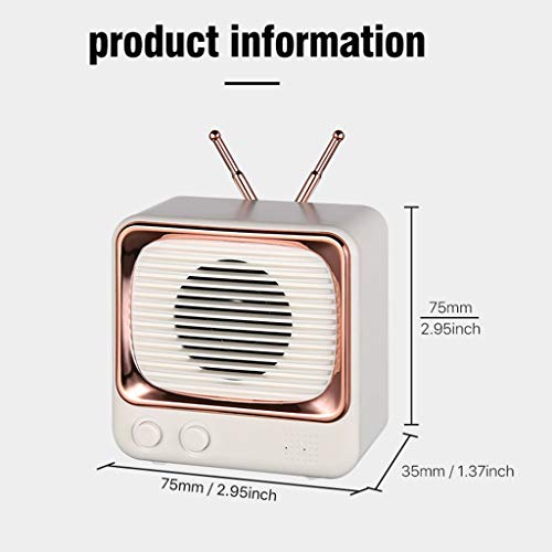 Baoblaze Alto-falante Portátil Bluetooth V5.0 Mini Rádio Retrô Sem Fio USB Music Player - Branco