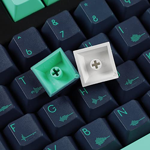 Image of 144 Opposite Sound Wave Keycaps Dye-Sub Thick PBT Cherry Profile Key caps for TKL 61 64 68 75 87 96 104 108 GMMK MX Mechanical Keyboard